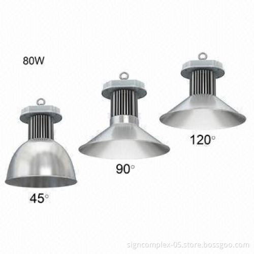 80W LED Highbay Lights with IP65 Waterproof and Dustproof Level and 12pcs Cree XML LEDs